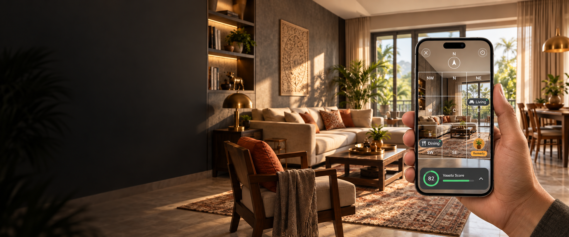Warm Vaastu-aligned Indian home interior