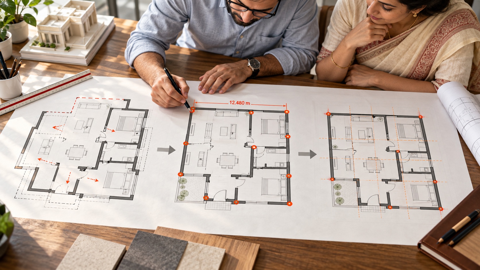Mahavastu floor tracer: input, Vaastu analysis, and result