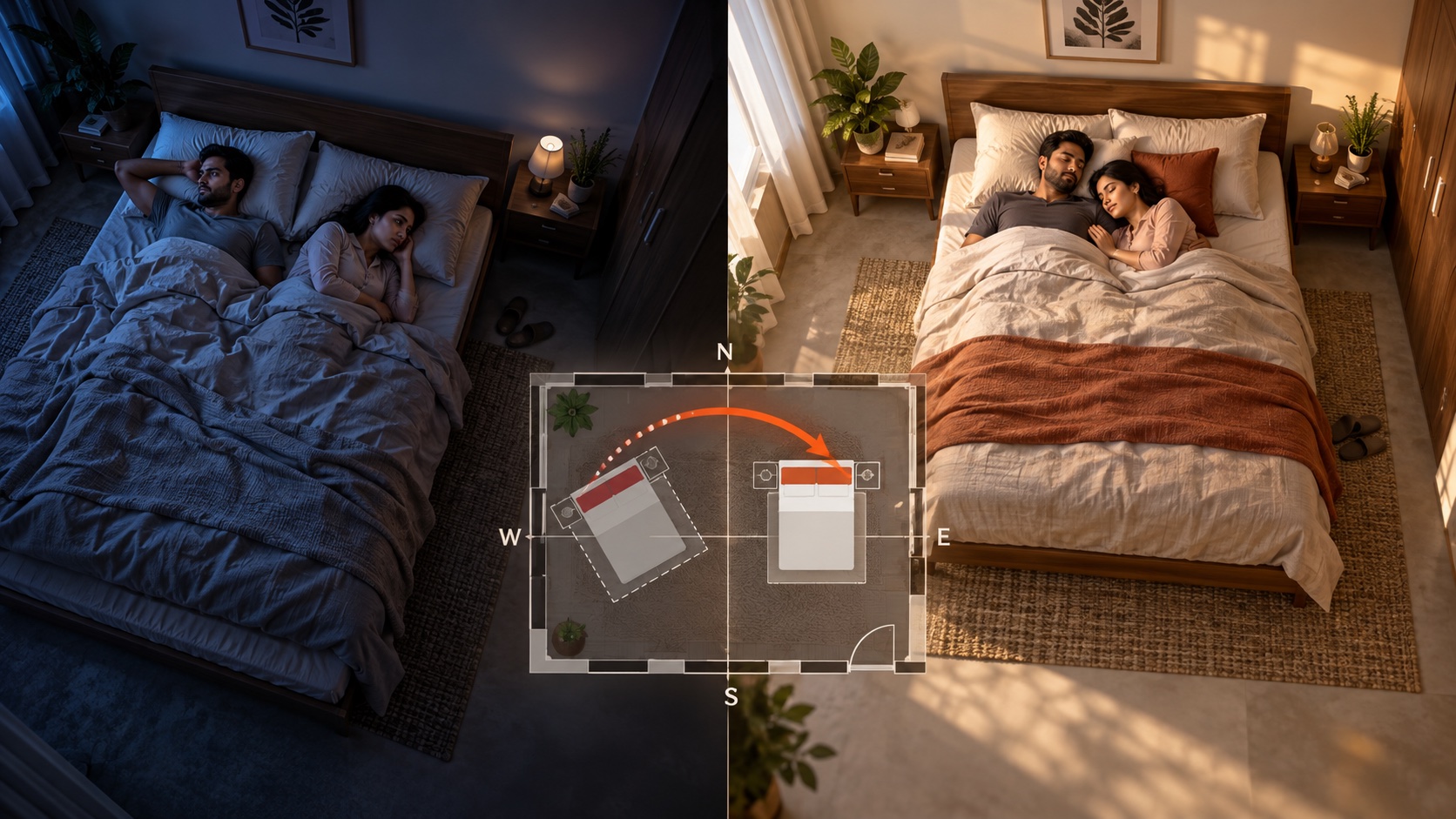 Bed direction check: input, Vaastu analysis, and result